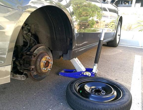 flat tire change